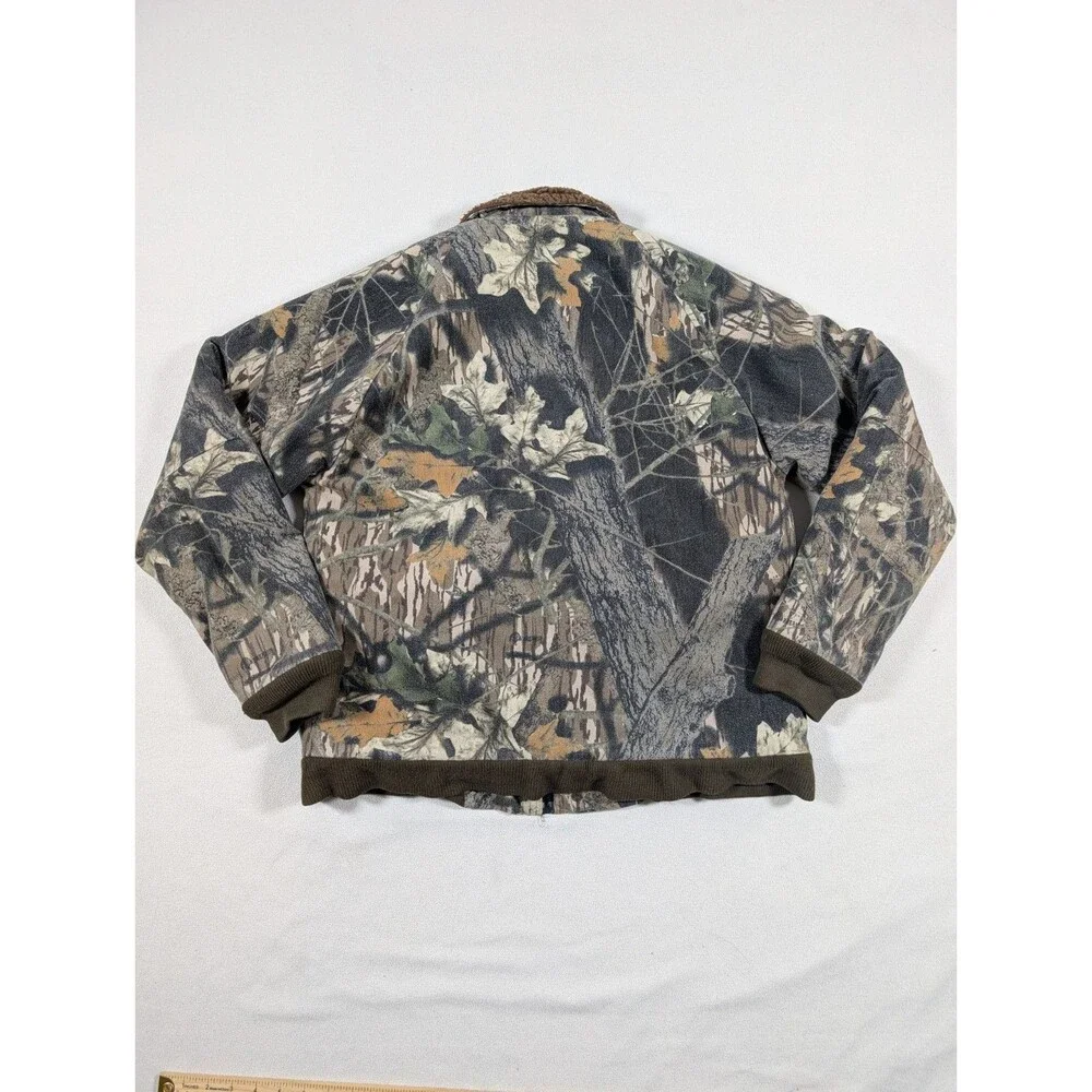 Vtg LL Bean Mossy Oak Breakup Leaf Camo Jacket Zip Sz M Hunting Camouflage - Picture 2 of 7
